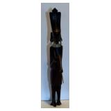 Vintage Carved Wooden Female Figure w/ Neck Rings
