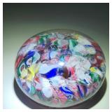 Antique Scrambled Millifiori Glass Paperweight -