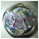 Antique Scrambled Millifiori Glass Paperweight
