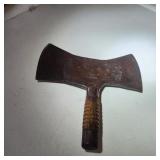 Antique Double Bladed Signed Hand Slaughter Axe