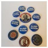 11 Vintage Political Buttons - Smith, Nixon, etc.
