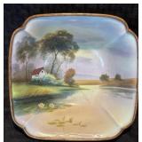 Antique 'Hand Painted Nippon' Porc. Square Dish