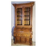 Antique Victorian Walnut Cylinder Secretary Desk