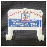 Ant. Enameled Metal Coal Advertising Tool Holder