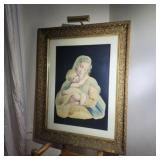 Antique Folkart Decorated Chromolithograph