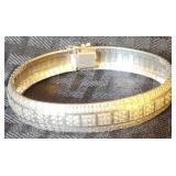 Vintage Sterling Silver Bracelet - Cut Decoration