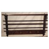 Antique Carved Mahogany Hanging Plate Rack