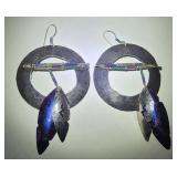 'Holly Yashi' Niobium Circle & Feather Earrings