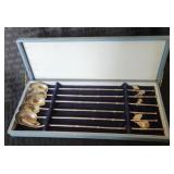 Set of 6 Vintage Japanese Sterling Iced Tea Straws