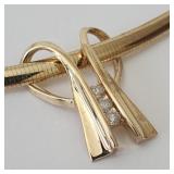 Fine Diamond & 14K Gold Post-Modern Necklace