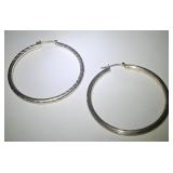 Pair of Vintage Sterling Hoop Earrings