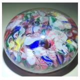 Antique Scrambled Millifiori Glass Paperweight -