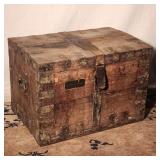 Antique Oak & Iron Trunk - Royal Knight Provenance
