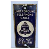 Antique Porcelain Enamel Telephone Sign