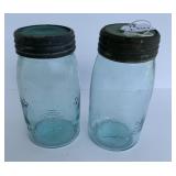 2 Antique Glass "Mason