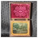 Rare Hand Colored Ambrotype Outdoor Photograph