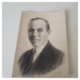 Charcoal Portrait - 'Duarte - Nicaragua - 1937'