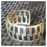 Vintage Openwork Design Sterling Cuff Bracelet