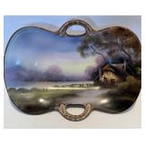 Antique Noritake Hand Painted Porcelain Celry Dish