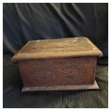 18th Century Chip-Carved Pine & Oak Storage  Box