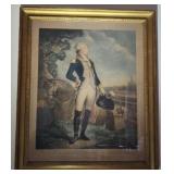 1790 Colored Mezzotint of "Marquis de Lafayette"