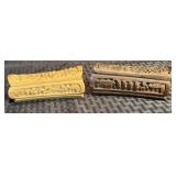 2 Vint. Asian Carved Wooden Boxes (1 with a Doll)