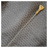 Antique Art Nouveau Gold & Amethyst Glass Hatpin