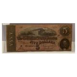 $5 Confederate States of America Civil War Note