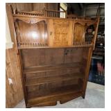 Victorian Carved Chestnut Bookcase / Cabinet