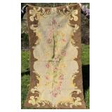 Antique Hooked Rug with Floral Design
