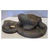 Carved Chinese White Jade Toads on Coins