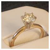 Diamond Solitaire & 14K Gold Ring