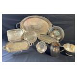 Vintage 9 Pieces Of Sliver-Plate Horse Trophy