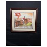 Jane Blevins " Equestrian Jumping By" Print
