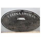 Amphicar Sheet Metal "CELINA SWIM IN" Sign