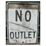 Vintage "No Outlet" Road Sign