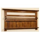 Fine and Rare "Stickley" Oak Hanging Plate Rack