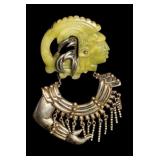 Fine & Large "Chato" Sterling & Stone Mexican Pin