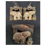 Vintage "Gardella" Mixed Metal Elephant Set