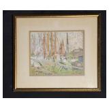 Original "A . B. Doughten" Painting - Sailboats