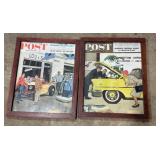 Vtg Framed Saturday Evening Post Covers
