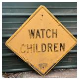 Vintage "Watch Children" Road Sign