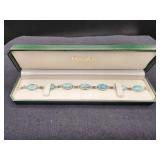 Fine Sky Blue Larimar & Sterling 8" Bracelet