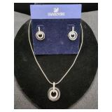 "Swarovski" Circle Swing Necklace & Earring Set
