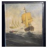 Vintage " BELLER " Oil on Canvas Painting