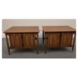 MCM " Forward Trend " Sculpted Walnut End Tables