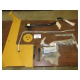 Assorted CAT + Hitachi parts - blade cap, panel