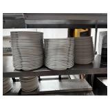 (89) divided serving plates approximately 8 inches