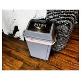 Small gray trashcan