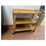 Wood rolling cart 3 tiers